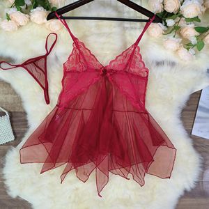 <span class=keywords><strong>Ropa</strong></span> <span class=keywords><strong>interior</strong></span> sexy para mujer Malla Deep V Pure Desire Pijamas Encaje Suspender Vestido Camisón - Product Image 2