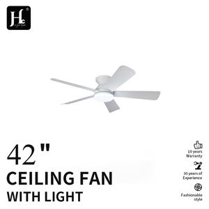 52 inch intelligent five layer wooden blade white modern <b>ceiling</b> fan with LED <b>lights</b> and DC motor - Product Image 2