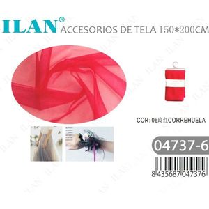 Voile de mariée ILAN en tulle rouge 150x200cm, accessoires de mariage - Product Image 3