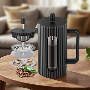 Vente à chaud Cafetera <span class=keywords><strong>De</strong></span> Prensa Francesa avec système <span class=keywords><strong>de</strong></span> 3 filtres Presse française en verre borosilicaté à haute température pour la cuisine - Product Image 4