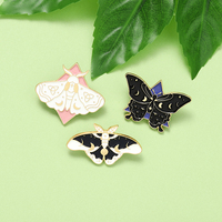 Bros Kupu-kupu Logam Cantik dan Murah Pin Enamel Kupu-kupu Ngengat untuk Anak-anak Teman