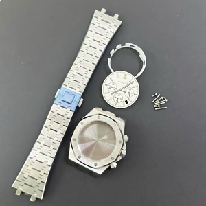 Nuevas piezas de reloj Mod, caja de acero inoxidable de 41 mm, juego de brazalete con cristal de zafiro, compatible con movimiento VK63 para esfera de 31,8 mm - Product Image 2