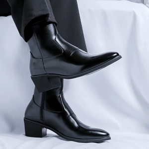 Bottes <span class=keywords><strong>Martin</strong></span> vintage à talon carré et bout pointu avec fermeture éclair latérale pour homme – Idéales pour le bureau, les rendez-vous et les tenues de ville – Grande Vente - Product Image 5
