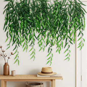 Hojas de sauce simuladas, hojas de seda para colgar en la pared, decoración interior y exterior, decoración de techo y jardín - Product Image 1