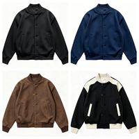 Blousons Bomber Amples pour Hommes Automne – Boutonnés, Couleur Unie, Décontractés, Chauds, Coupe-Vent, Respirants, Tendance Haut de Gamme en Polyester/Coton