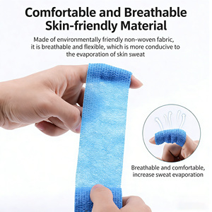 ضمادة رياضية بلون موحد متوفرة بكميات كبيرة للبيع بالجملة والتجزئة، ضمادة مرنة لاصقة للحماية الرياضية - Product Image 3
