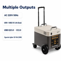 Station d'alimentation portable sur roulettes 1000W 1920Wh Batterie LiFePO4 4S1P 150Ah Sortie AC 220V 50Hz, Durée de vie de la batterie 3000+ cycles