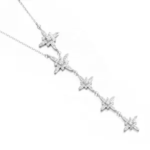 925 Sterling Zilver Meerdere Rijst Woord Cz Diamanten Hanger Engagement Ketting Voor Vrouwen