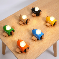Lampe de chevet LED en bois de hêtre premium, rechargeable 1000 mAh, RVB à changement de couleur, intensité variable, pour la maison