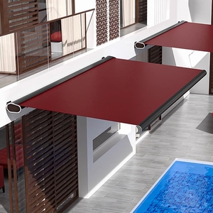 Bán Buôn Sang Trọng Có Thể Thu Vào Mái Hiên Ngoài Trời Mái Hiên Điện Mái Hiên Hiện Đại Gấp Cánh Tay Mái Hiên Màu Đỏ - Product Image 5