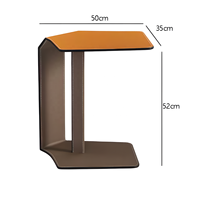 Table d'appoint en cuir minimaliste italienne, table d'appoint moderne minimaliste pour salon