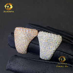 Anillo de Hombre Redondo con Incrustaciones de Diamantes de Imitación Vvs1 Moissanite, Plata de Ley 925, Estilo Hip Hop, Nuevo y Popular - Product Image 6