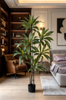 Grand modèle de plante artificielle bananier JOLAMIRA de style nordique en PVC+Fer, pot en plastique, écologique, durable, vente en gros, pour intérieur et fenêtre
