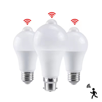 Ampoule LED E27 avec capteur de mouvement 85-265V, 15W 12W, lampe LED avec capteur PIR, lumière automatique ON/OFF, veilleuse, lumière de stationnement domestique