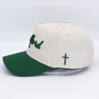 Gorra de Béisbol de 5 Paneles de Diseño Popular en 3 Tonos de Color, con Logotipo Personalizado, Beige, Blanco y Verde, Gorra de Golf Unisex para Niños y Adultos