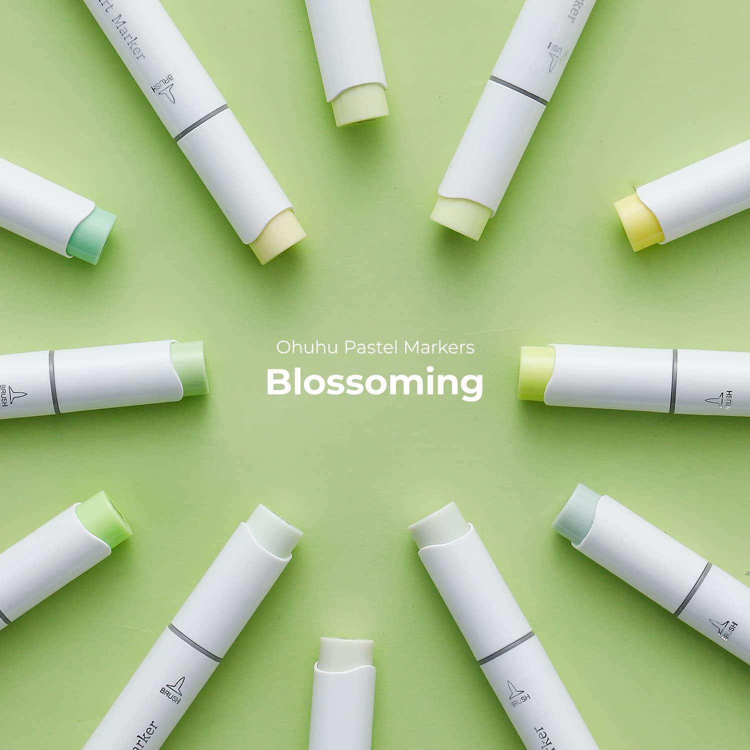 Ohuhu Pennarelli A Doppia Punta 48 Colori - Set Professionale Con Pennello E Punta A Cuneo Per Artisti E Principianti - Foto 2