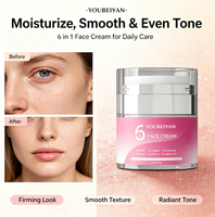 Crème Visage OEM 6-en-1 Raffermissante Hydratante Anti-Taches Anti-Âge Anti-Rides Nourrissante à la Vitamine E, Niacinamide et Collagène