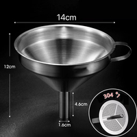 Entonnoir-filtre en acier inoxydable 304 pour cuisine, verseur d'huile et de vin, entonnoir domestique à embouchures large et étroite