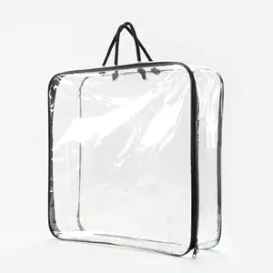 Bolsa de almacenamiento de bolsas de plástico para almohadas edredones PVC material suave tamaño podría ser personalizar bolsas transparentes