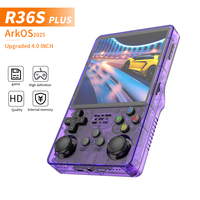 2025 R36 Pro 4 pouces IPS 64GB 21000 + jeux vidéo lecteurs de jeux portables 3500mAh OS Linux système main rétro Console de jeu R36s Plus