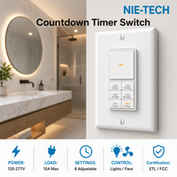 Timer Hitung Mundur 4 Jam AS, Memerlukan Kabel Netral, 125v 15A, Daya USB, Berfungsi untuk Lampu, Kipas, Pemanas, Terdaftar ETL FCC