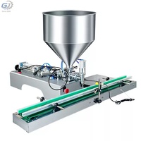 Machine de remplissage automatique de table à pompe à piston pour confiture, miel, crème cosmétique, shampoing, ketchup, lotion, pâte avec convoyeur