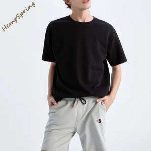 Boxy Fit Short Sleeve T-Shirt Plain Shirts Eco Friendly <strong>Hemp</strong> Bamboo t Shirt for Men <strong>Clothing</strong> Men's Bamboo Jersey Tee <strong>Hemp</strong> Tshirt - Product Image 1