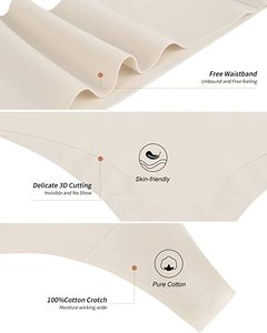 <span class=keywords><strong>Ensemble</strong></span> de culottes string respirantes sans coutures style basique, invisibles, pour femme - Product Image 3