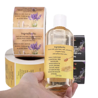 Autocollant en rouleau d'étiquettes en vinyle mat recyclables personnalisées à bas quantité minimale de commande avec impression personnalisée pour emballage de savon biologique et de produit de bain