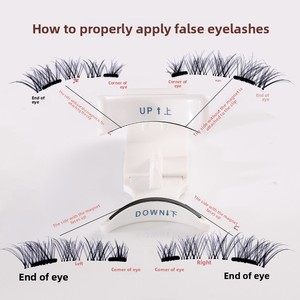 Faux cils effet œil de renard, courbure C, naturels, épais, en fibres synthétiques, réutilisables, bandes de cils effilés, boîte de voyage, maquillage quotidien des yeux - Product Image 4