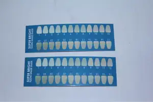 Guia de papel de clareamento dental, de alta qualidade, guia de sombra para clareamento dos dentes, cor azul, guia de sombra