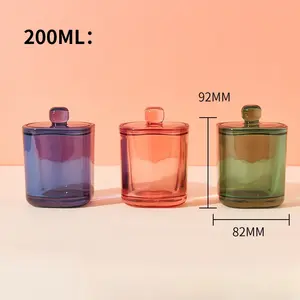Wholesale glass candle cans, empty glass candle cans, customized transparent covered large candle cans