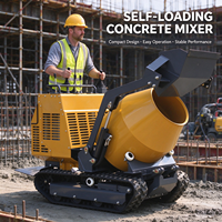 Nouveautés : Mini-dumper hydraulique portable, petit camion-bétonnière auto-chargeur sur chenilles