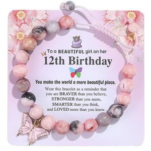 Pulsera con colgante <span class=keywords><strong>de</strong></span> mariposa <span class=keywords><strong>de</strong></span> piedra natural Navidad Año Nuevo Día <span class=keywords><strong>de</strong></span> San Valentín Chica Cumpleaños Pulsera Regalo - Product Image 4