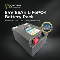 بطارية ليثيوم أيون QingRun 64 فولت 65 أمبير ساعة للدراجات الكهربائية والمركبات ثلاثية العجلات والدراجات النارية، بطارية ليثيوم فوسفات حديد 64 فولت