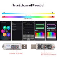 BESTOEMLED Bande lumineuse LED acrylique pour voiture à 3 commandes avec application, éclairage décoratif coloré et dynamique pour modèle OLIVER 12V
