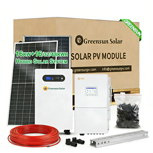 ระบบพลังงานแสงอาทิตย์แบบออฟกริดครบชุด Deye Hybrid 16KW 16KWH 32KWH สำหรับจ่ายไฟบ้าน GRB51.2-314Ah แผงโซลาร์เซลล์ Greensun 570-590w - Product Image 4