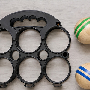 Set di <span class=keywords><strong>Bocce</strong></span> in Legno con 6 Palline, Gioco da Giardino con Supporto in Plastica, Giocattolo Sportivo per Esterni, Giardino e Spiaggia - Product Image 5