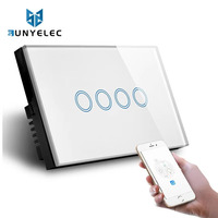 Interrupteur tactile mural intelligent Tuya Smartlife WiFi 1 voie 1 gang avec écran en verre pour la maison connectée (vente en gros)