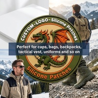 Patch en silicone personnalisé, design dragon 3D, badge en PVC avec logo en relief pour sac à dos, chapeau, veste, vêtements, accessoire de mode, vente en gros