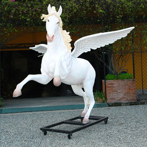 Tùy chỉnh lớn ngoài trời Vườn sợi thủy tinh ngựa bức tượng nhựa Pegasus tượng cho bán - Product Image 6