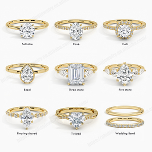 Bagues pour femmes en <span class=keywords><strong>or</strong></span> pur 9K 10K 14K 18K, <span class=keywords><strong>bague</strong></span> de fiançailles torsadée personnalisée avec diamant et moissanite en <span class=keywords><strong>or</strong></span> AU750 - Product Image 2