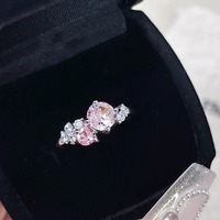 Bague Fleur Double Rose en Cuivre Incrusté de Zircon, Bijou Élégant et Délicat pour Femme, Vente en Gros Usine