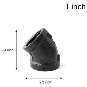 Đen 45 độ khuỷu tay Nhà nữ ren 45 độ dễ uốn gang nối ống phù hợp cho công nghiệp phong cách cổ điển tự làm - Product Image 6