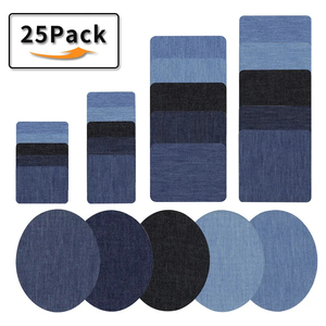 25/20/5 PCS Parches de mezclilla termoadhesivos DIY para codos, para reparar pantalones de mezclilla, ropa, insignias y tela de costura - Product Image 1