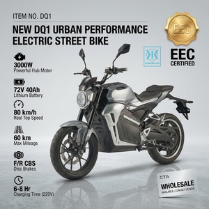 มอเตอร์ไซค์ไฟฟ้า EEC Approved 72V 3000W รุ่น DQ1 แบตเตอรี่ลิเธียม 40AH ระบบเบรก ล้อ 17 นิ้ว สำหรับในเมือง สมรรถนะสูง ความเร็วสูงสุดถึง 80 กม./ชม. - Product Image 1