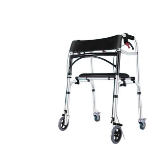 Aluminum Alloy <b>Walking</b> <b>Frame</b> With Handbrake And <b>Seat</b> 300kg Load Bearing Foldable Universal Wheels For Elderly Mobility Aid - Product Image 3