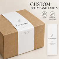 Étiquettes personnalisées pour bande de boîte cadeau en papier, impression noire, logo mat, bande d'emballage pour emballage de détail