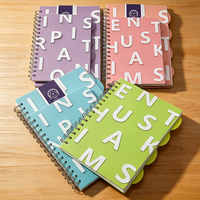 Cahier spirale A5/B5 à 5 sujets, couverture transparente en polypropylène, ligné, avec intercalaires pour enfants et étudiants