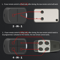 Duplicador de control remoto para puerta de garaje eléctrica multifrecuencia (280 MHz - 868 MHz, 433 MHz)
